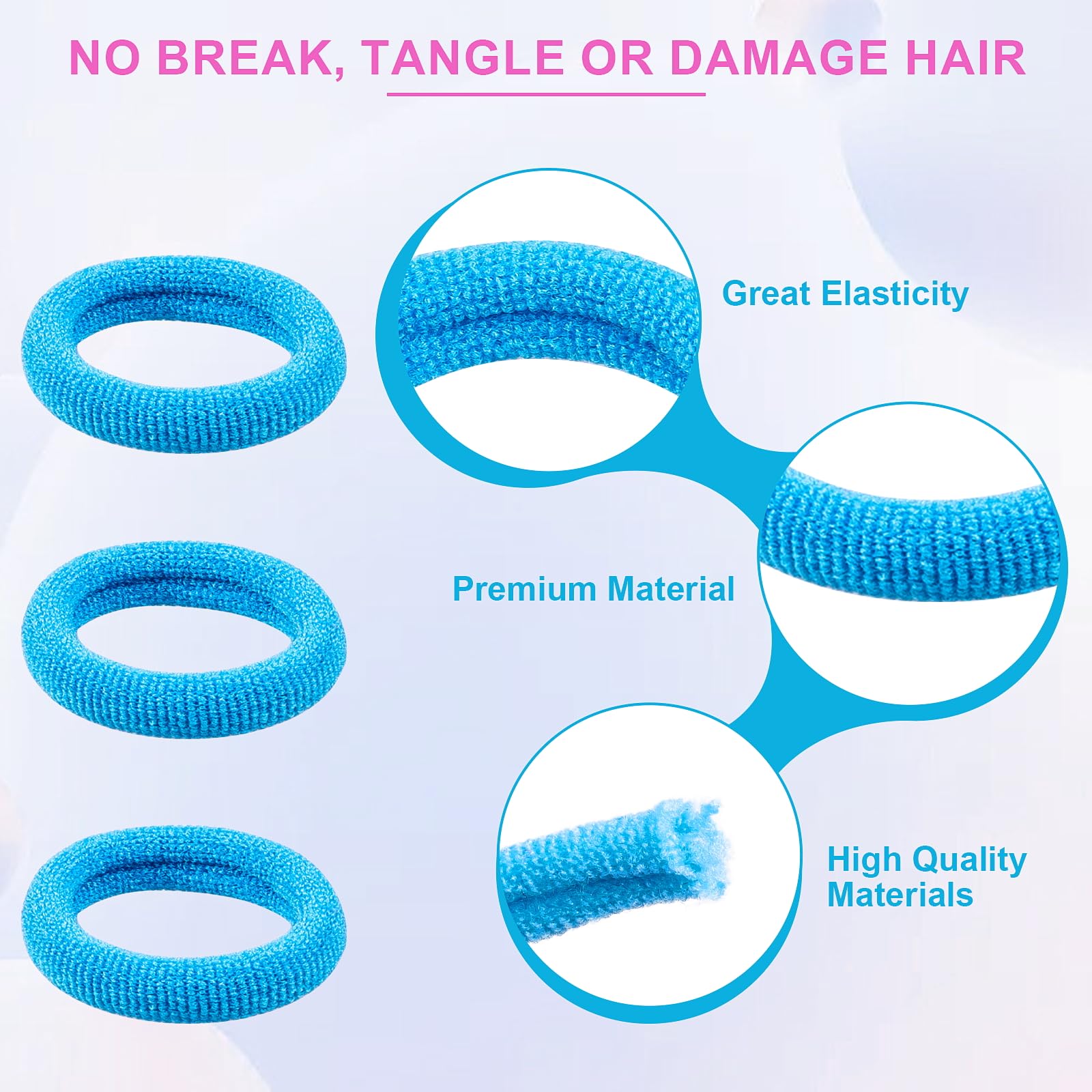 TVINLIK 350 PCS Multicolor Cotton Hair Ties – Small Baby Hair Elastics for Kids and Girls, No Crease Finger Ponytail Holders (20 Colors)